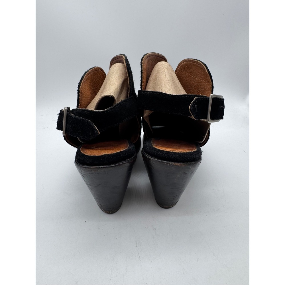 Frye Womens 8.5 B‎ Black Suede Peep Toe Slingback Block Heel Booties 3471343-BLK - Picture 4 of 7